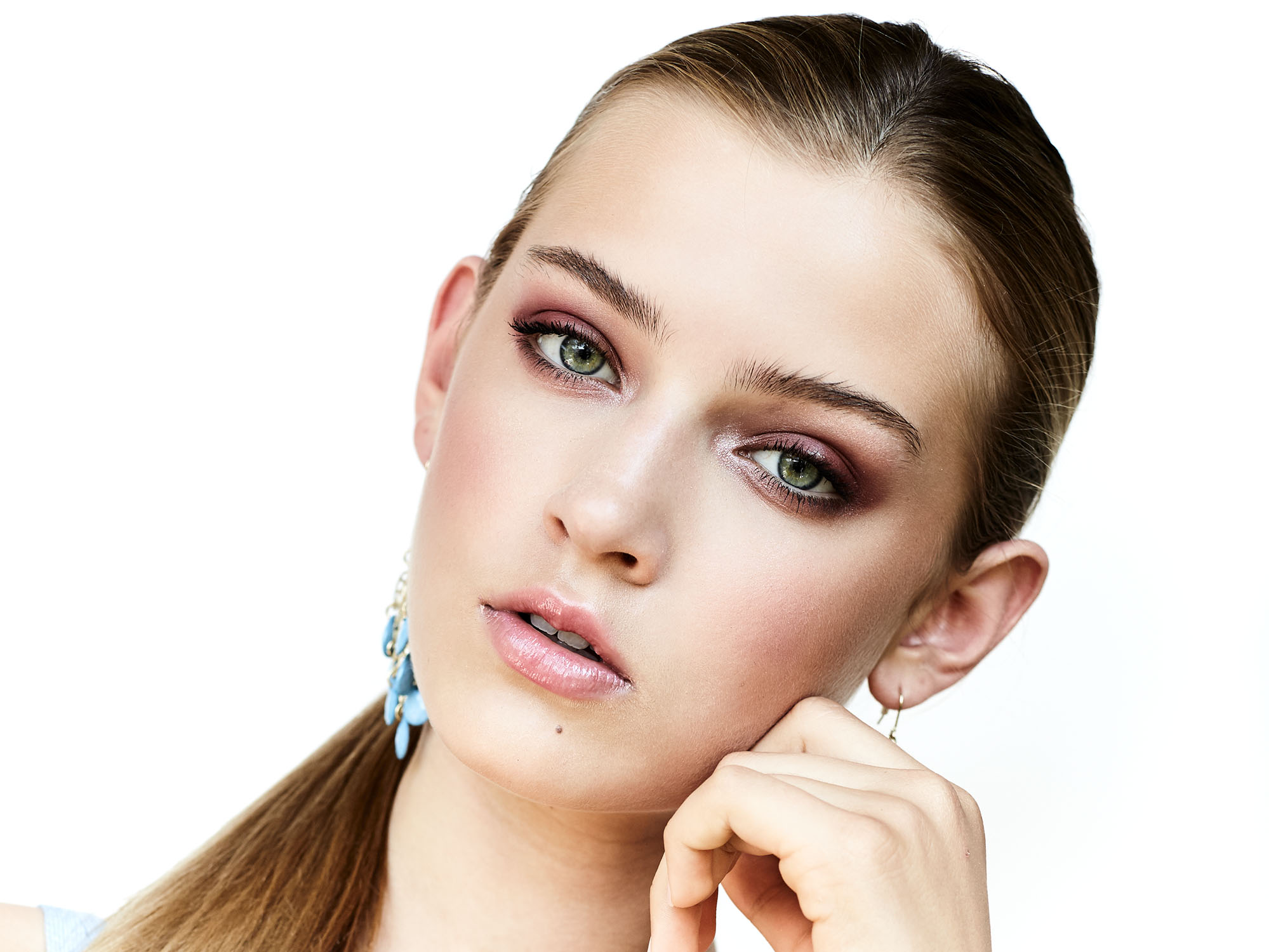 Studio beauty portrait of Wilhelmina model Kenzie Spooner captured by a professional beauty photographer